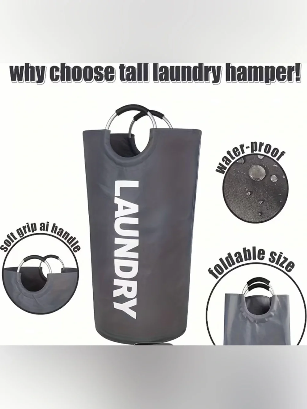 Red Laundry Hamper with Handle - Stylish Home Storage